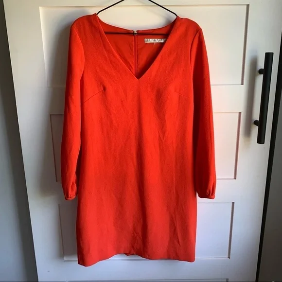 Trina Turk | Dresses | Trina Turk Euc Burnt Orange Long Sleeved Lined Vneck Shift Dress 4 | Poshmark Trina Turk | Dresses | Trina Turk Euc Burnt Orange Long Sleeved Lined Vneck Shift Dress 4 | Poshmark